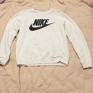 Nike White Crew Neck Sweater